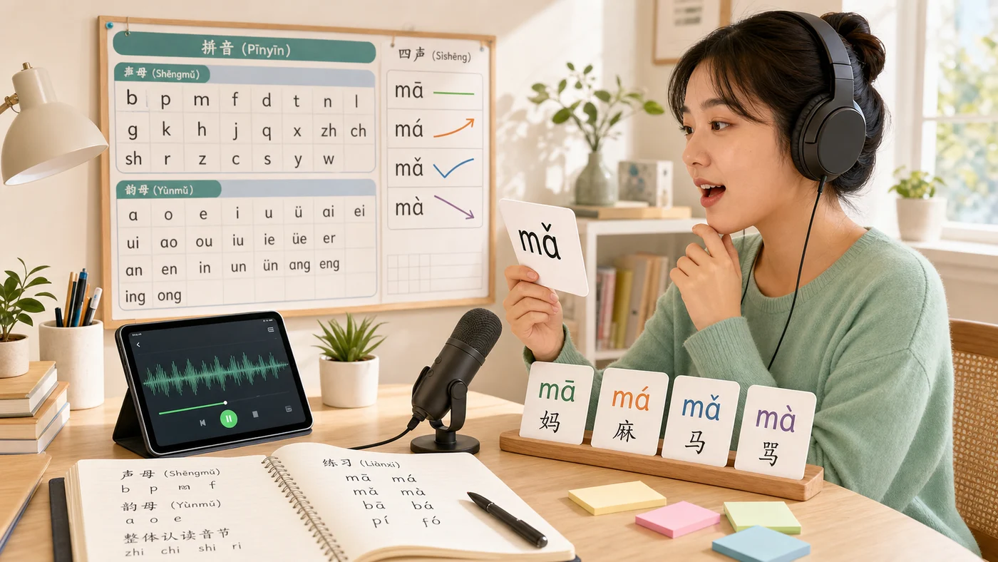 Học phát âm pinyin tiếng Trung cho người mới: bảng chữ cái, thanh điệu và lỗi sai