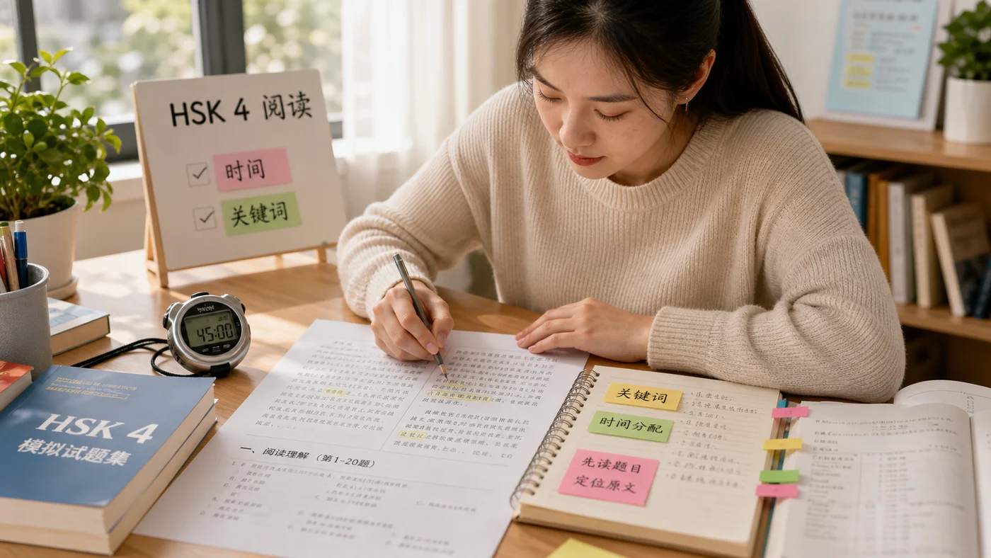 HSK 4 phần đọc: cách đọc nhanh, quản lý thời gian và tránh bẫy đáp án