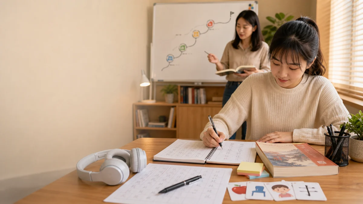 Người học lập lộ trình học tiếng Trung cho người mới bắt đầu