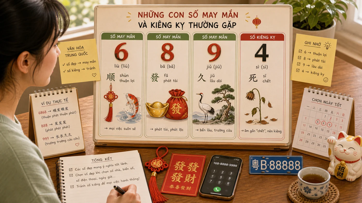 Các con số 6 8 9 may mắn và số 4 kiêng kỵ trong văn hóa Trung Quốc