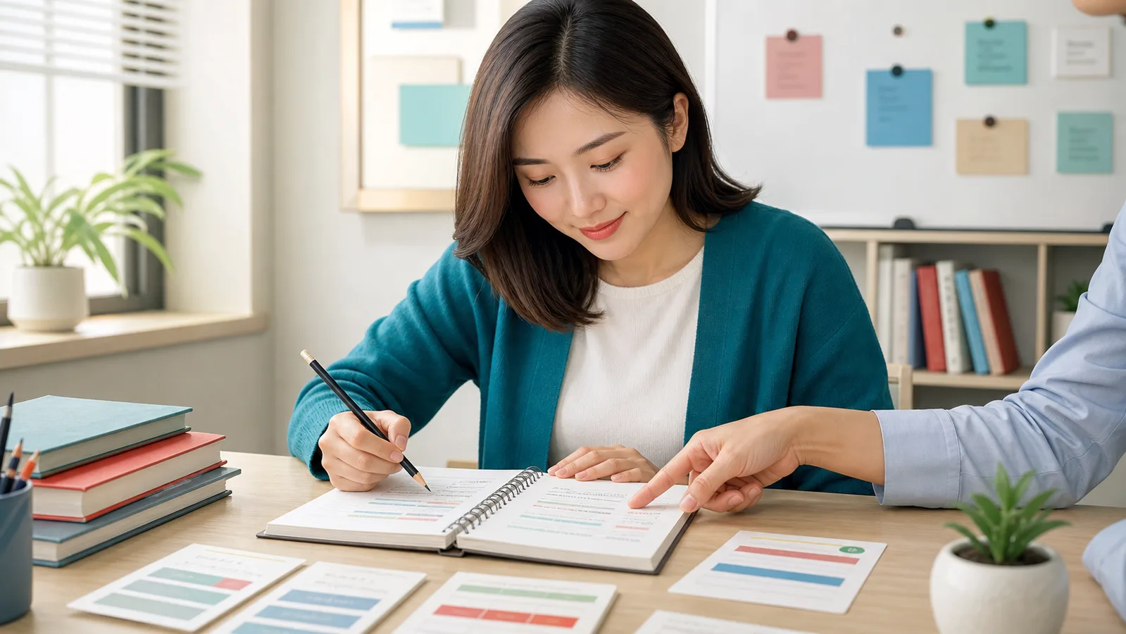 Học viên luyện cách dùng 了 trong tiếng Trung với giáo viên
