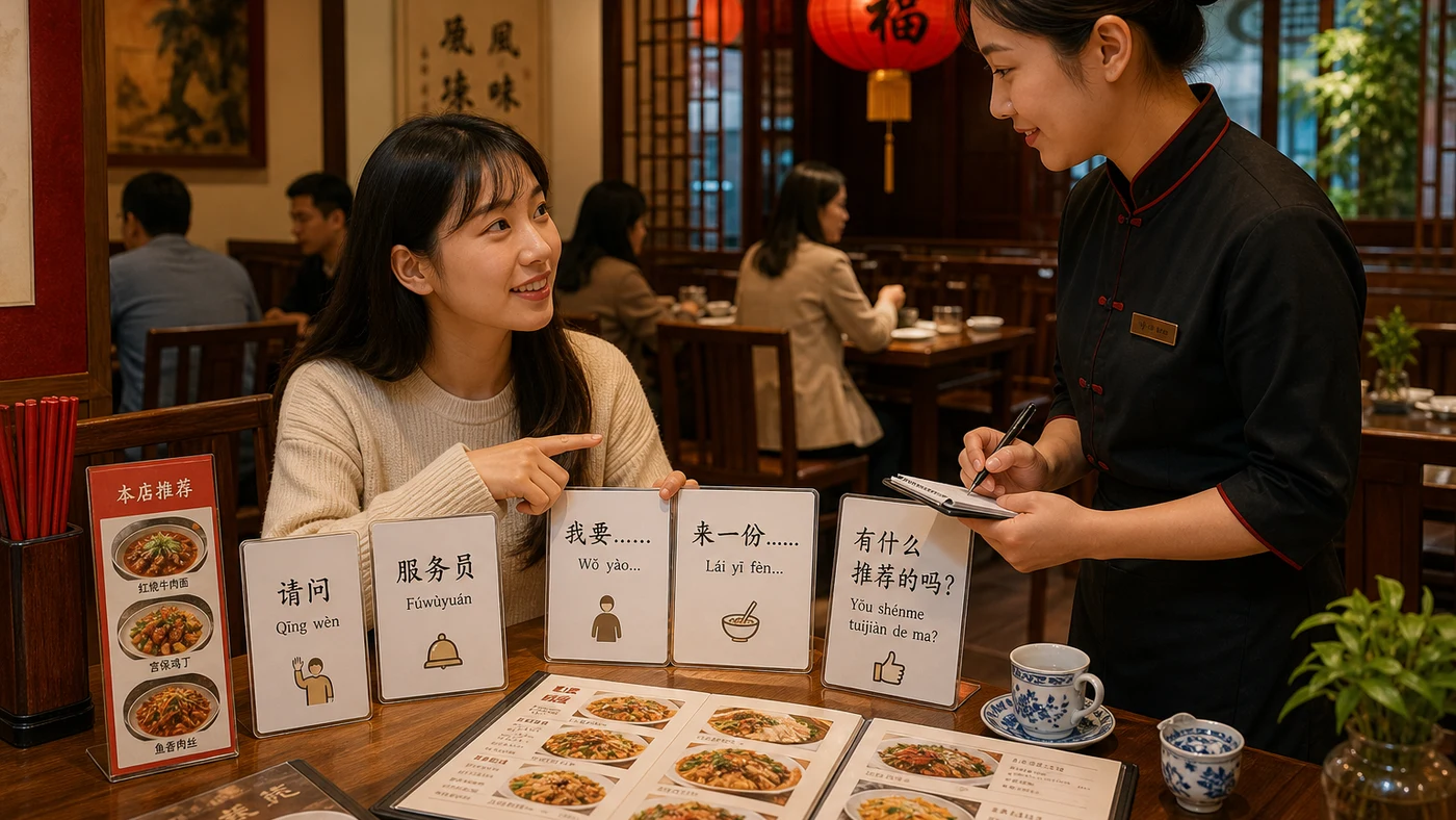 Mẫu câu gọi món bằng tiếng Trung: từ gọi đồ đến thanh toán minh họa phần kiến thức cốt lõi