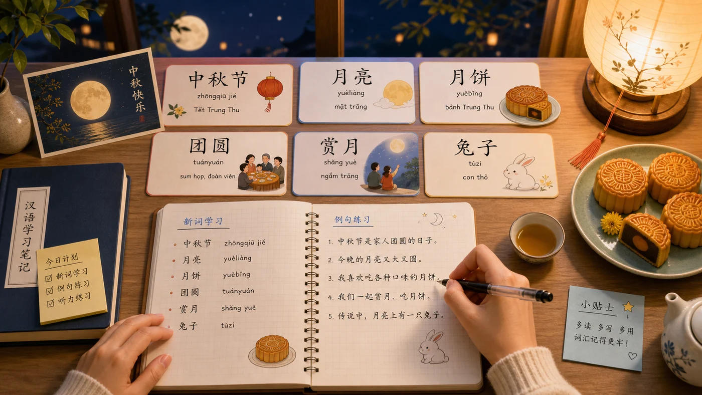 Từ vựng tiếng Trung về Tết Trung Thu cho người học