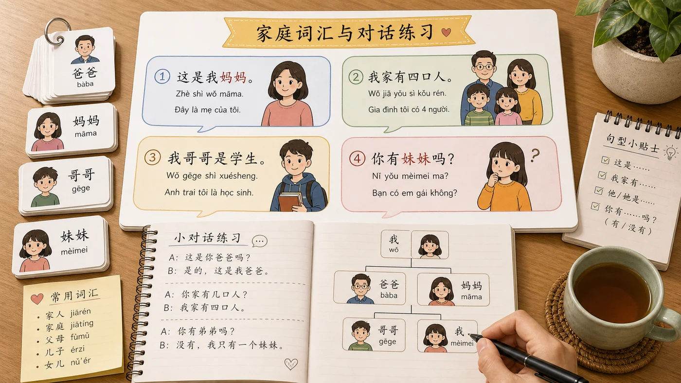 Mẫu câu giao tiếp tiếng Trung về gia đình